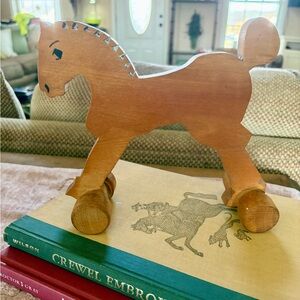 Wooden Horse Figurine on wheels